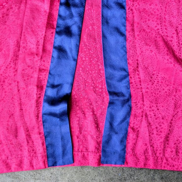 Victoria's Secret Vintage Gold Label Pink and Blue Jacquard Satin Robe one size - Picture 6 of 9